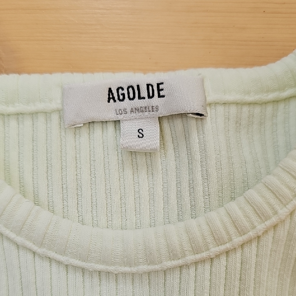 Agolde Mint Ribbed Tank Top - Picture 2 of 6